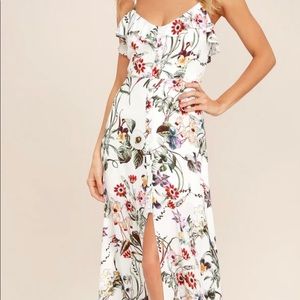 Lulus Bloom on Ivory Floral print maxi dress